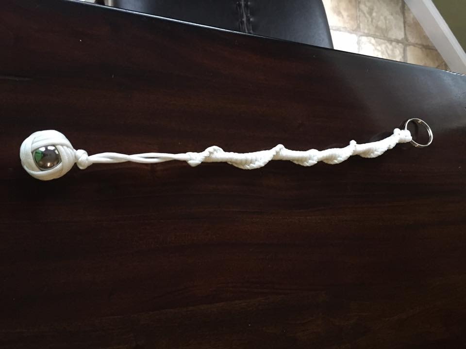 Tyler working on paracord